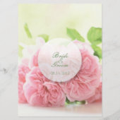 Élégant Pink Summer Rose Menu Mariage (Dos)