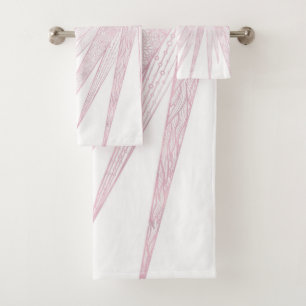 Elegant Pink Sun Moon Doodle Mandala White Design