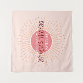 Elegant Pink Sun Wedding Photo Booth Backdrop Wandkleed (Voorkant (horizontaal))