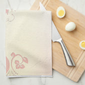 Elegant Pink Swan Gepersonaliseerd Theedoek (Quarter Fold)