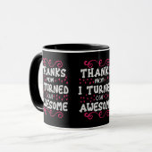 Elegant Pink Swirl Pattern Typography Two Tone Mug (Devant gauche)