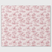 Elegant Pink Toile Pattern | Easter Wrapping Paper Cadeaupapier (Vlak)