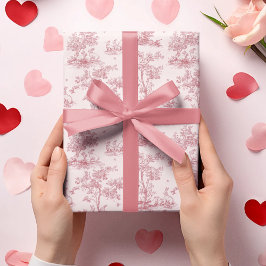 Elegant Pink Toile Pattern | Easter Wrapping Paper Cadeaupapier