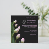 ELegant Pink Tulip Wedding Uitnodiging (Staand voorkant)