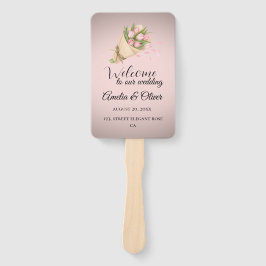 Elegant Pink Tulips Bouquet wedding program  Handwaaier