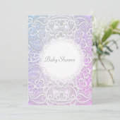 ÉLÉGANT Pink violet LACE BABY SHOWER INVITATION (Debout devant)