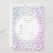 ÉLÉGANT Pink violet LACE BABY SHOWER INVITATION (Dos)