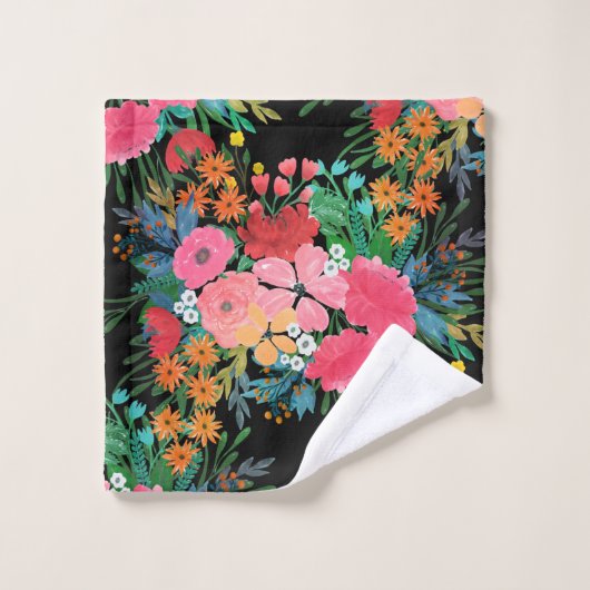 Elegant Pink watercolor Floral Bouquet Design (Gant de toilette)