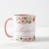 Elegant Pink Watercolor Flower Coffee Mug Mok (Links)