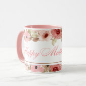 Elegant Pink Watercolor Flower Coffee Mug Mok (Voorkant links)
