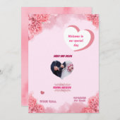 Elegant Pink Wedding invitation (Devant / Derrière)