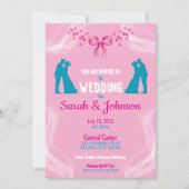 Elegant Pink Wedding Invitation (Devant)