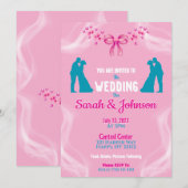 Elegant Pink Wedding Invitation (Devant / Derrière)