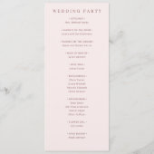 Elegant Pink Wedding Program Programma (Achterkant)