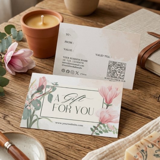 Elegant Pink White Floral A Gift For You 