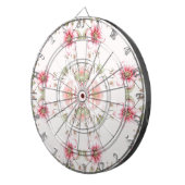 Elegant Pink White Floral Dartboard Dartbord (Voorkant Rechts)