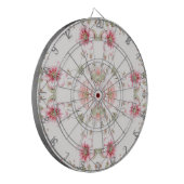 Elegant Pink White Floral Dartboard Dartbord (Voorkant Links)