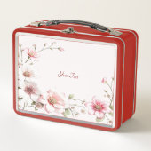 Elegant Pink White Floral Lunchbox (Devant)
