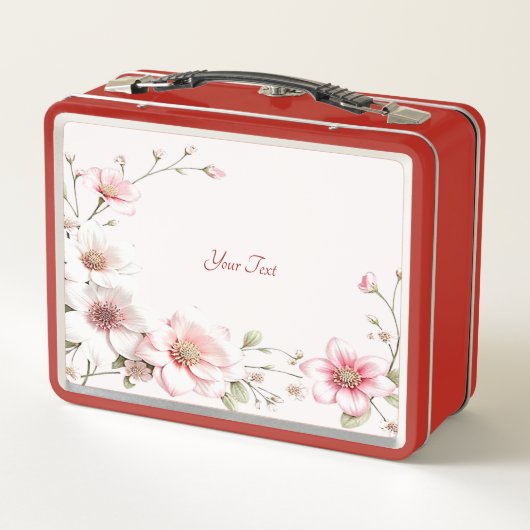 Elegant Pink White Floral Lunchbox (Dos)