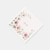 Elegant Pink White Floral Napkins Servet (Hoek)