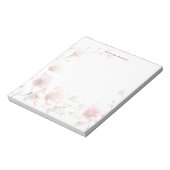 Elegant Pink White Floral Notepad Notitieblok (Gedraaid)