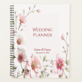 Elegant Pink White Floral Planner (Devant)