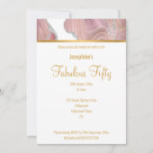 ELEGANT PINK WHITE GOLD MARBLE CUSTOM INVITATION KAART (Voorkant)