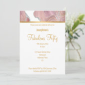 ELEGANT PINK WHITE GOLD MARBLE CUSTOM INVITATION KAART (Staand voorkant)