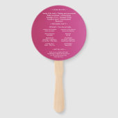 Elegant Pink White Paisley Indian Wedding Programm Handwaaier (Achterkant)