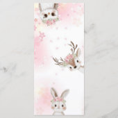 Elegant Pink  Woodland Baby Shower Menu Card (Dos)