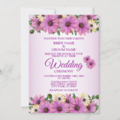Elegant Pink Yellow Floral Rustic Wedding Kaart (Voorkant)
