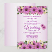 Elegant Pink Yellow Floral Rustic Wedding Kaart (Voorkant / Achterkant)