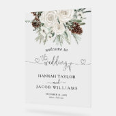 Élégant Pins Mariage d'hiver Bienvenue (Angle)