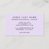 Elegant pioenroos Visitekaartje (Achterkant)