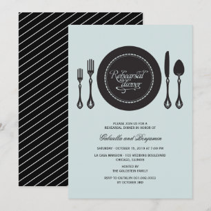 Elegant Place Setting Wedding Rehearsal Dinner Kaart