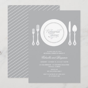 Elegant Place Setting Wedding Rehearsal Dinner Kaart