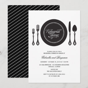 Elegant Place Setting Wedding Rehearsal Dinner Kaart