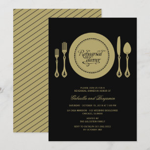 Elegant Place Setting Wedding Rehearsal Dinner Kaart