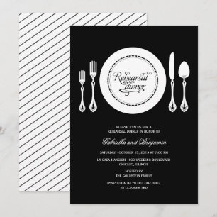Elegant Place Setting Wedding Rehearsal Dinner Kaart