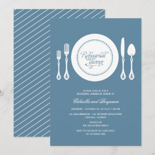 Elegant Place Setting Wedding Rehearsal Dinner Kaart