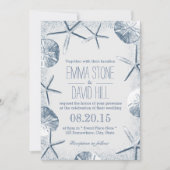 Elégant Plage Thème Mariage Invitations (Devant)