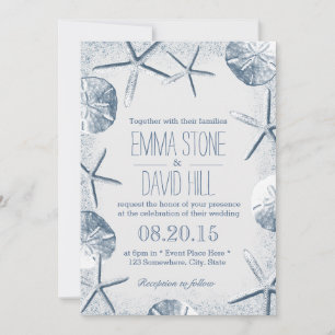 Elégant Plage Thème Mariage Invitations