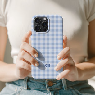 Élégant Plaid Bleu de Campagne Initiale de la Femm