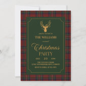 Elegant Plaid Christmas Party Invitation (Devant)