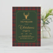 Elegant Plaid Christmas Party Invitation (Debout devant)