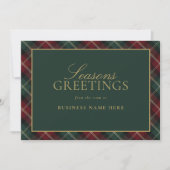 Élégant Plaid Classique Carte de Noël d'Affaires (Devant)