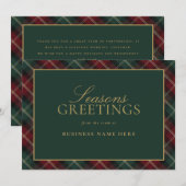 Élégant Plaid Classique Carte de Noël d'Affaires (Devant / Derrière)