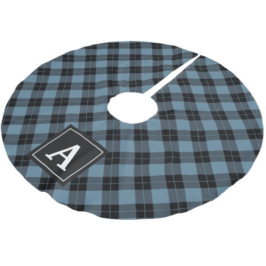 Elegant Plaid | Holiday Monogram boomrok Kerstboom Rok (Gekanteld)