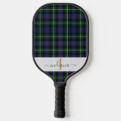 Elegant Plaid Monogram Script Schotse ruit Pickleball Paddle (Achterkant)