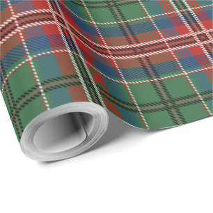 Elegant Plaid Rood Groen Rustiek Tartan Cadeaupapier